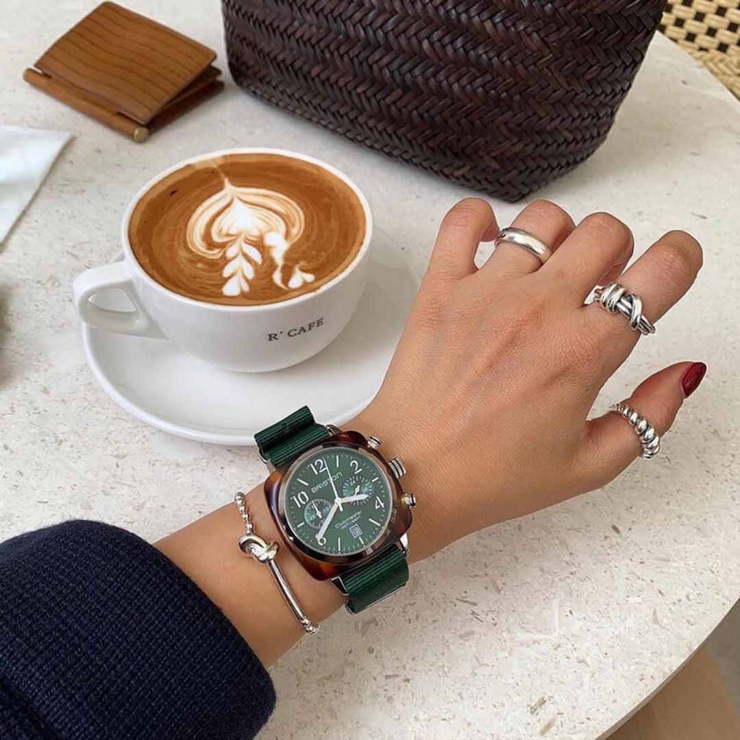 Briston Clubmaster Classic 15140.SA.T.10.NBG Green Dial Unisex Chronograph Watch