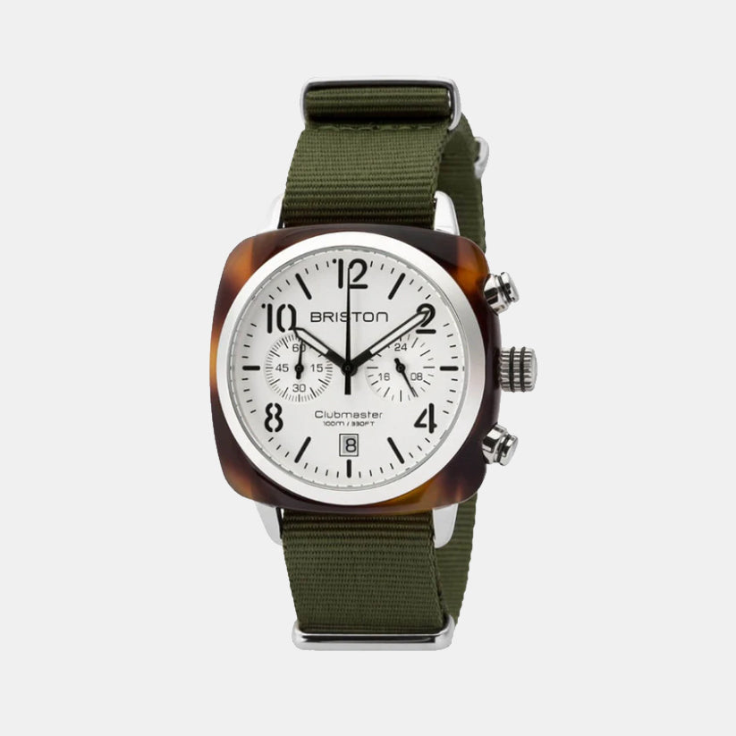 Briston Clubmaster Classic White Dial Chronograph Men&