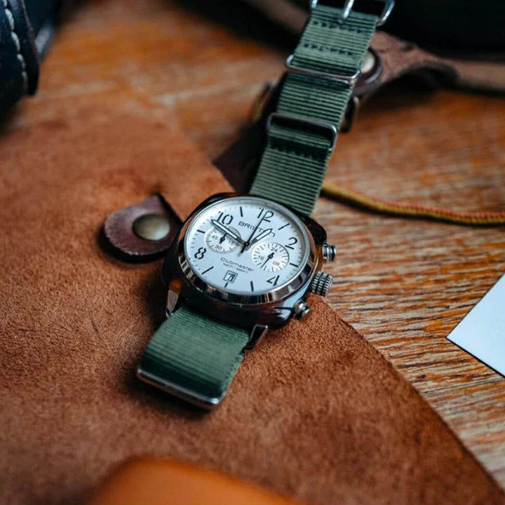 Briston Clubmaster Classic White Dial Chronograph Men&