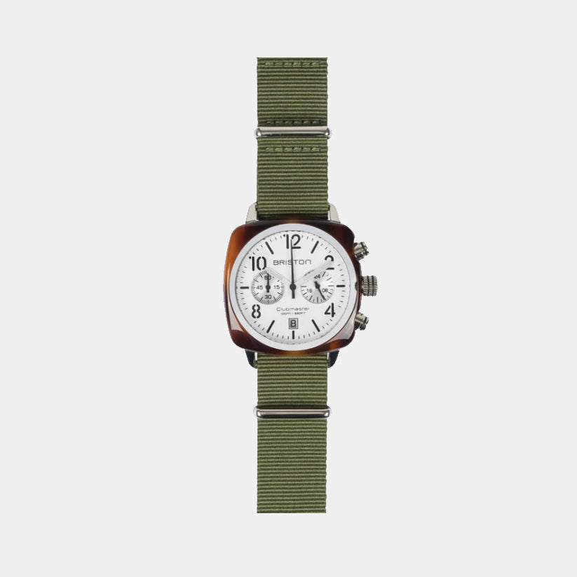 Briston Clubmaster Classic White Dial Chronograph Men&