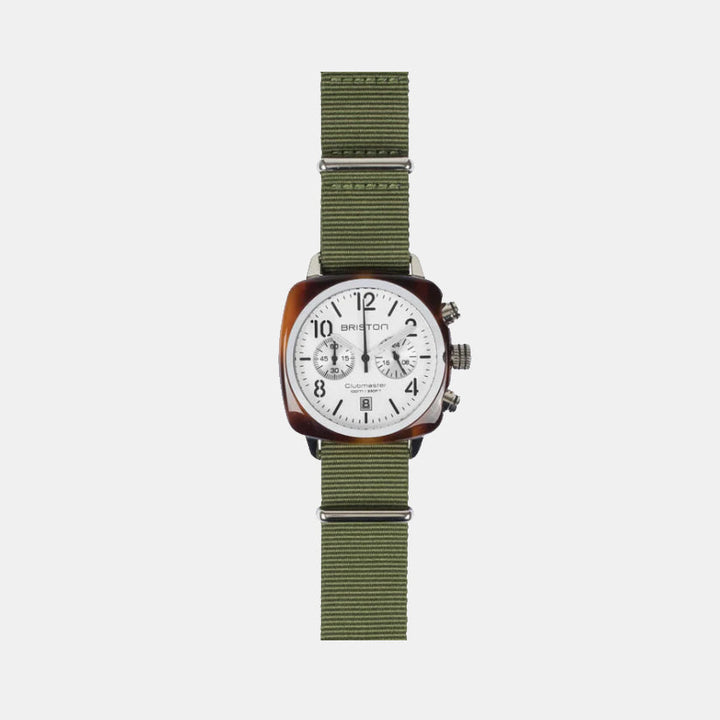 Briston Clubmaster Classic White Dial Chronograph Men&
