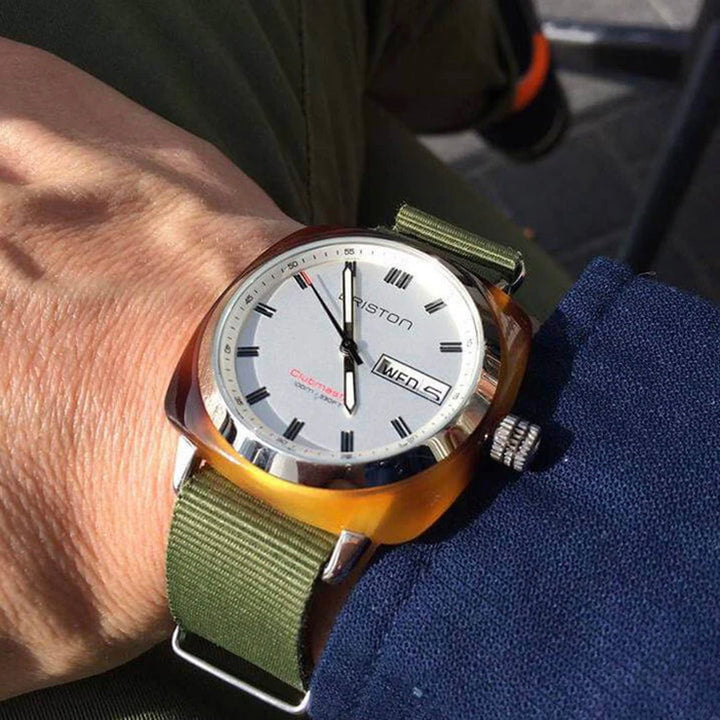 Briston Clubmaster Sport 17342.SA.TS.2.NGA White Dial NATO Men&