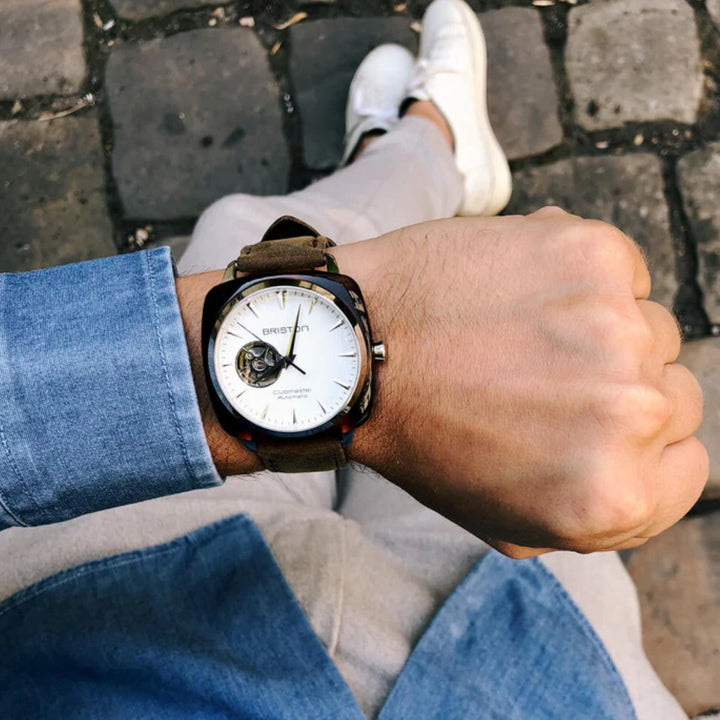 Briston Clubmaster Iconic 18740.SA.TI.2.LVBR White Dial Men&