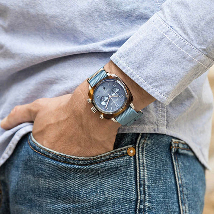 Briston Clubmaster Classic 19140.SA.T.25.NIB Ice Blue Dial Unisex Chronograph Watch