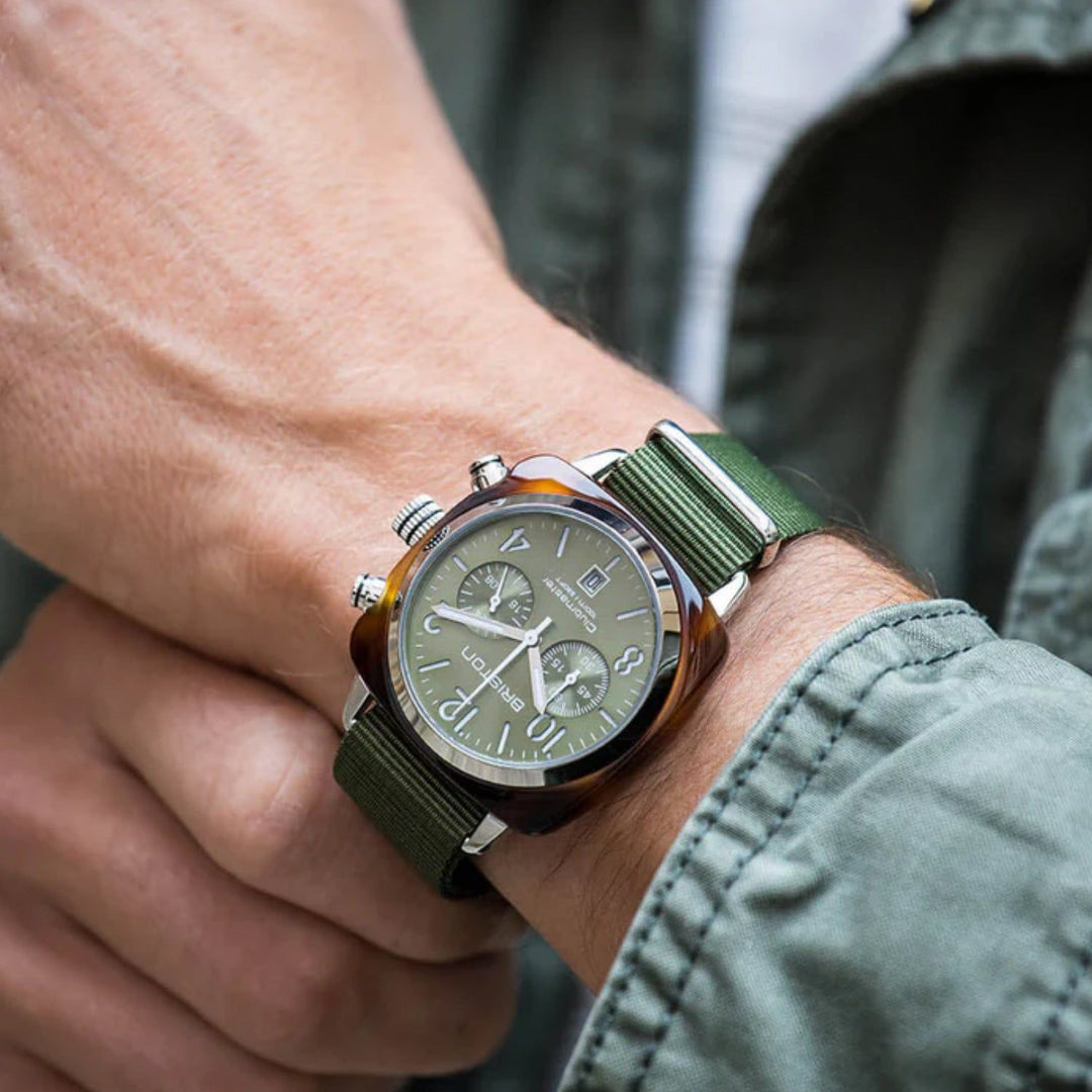 Briston Clubmaster Classic 19140.SA.T.26.NOL Olive Green Dial Men&