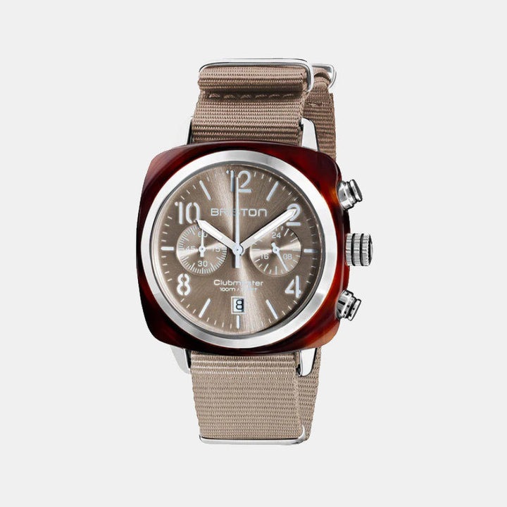 Briston Clubmaster Classic 19140.SA.T.30.NT Taupe Dial Chronograph Men&