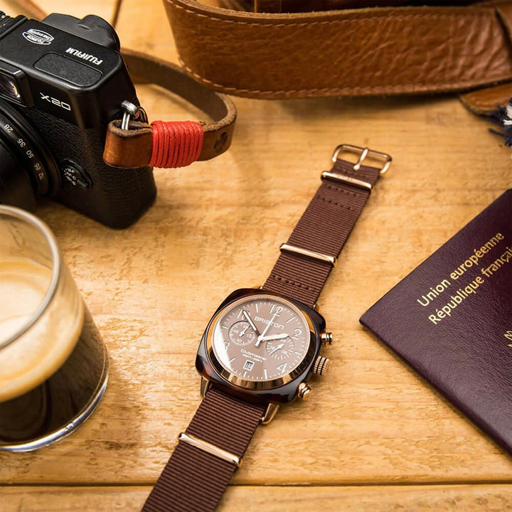 Briston Clubmaster Classic 20140.PYAT.37.NTCH Brown Dial Men&