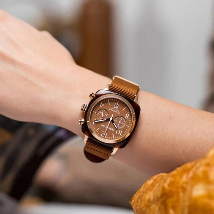 Briston Clubmaster Classic 20140.PYAT.37.NTCH Brown Dial Men&