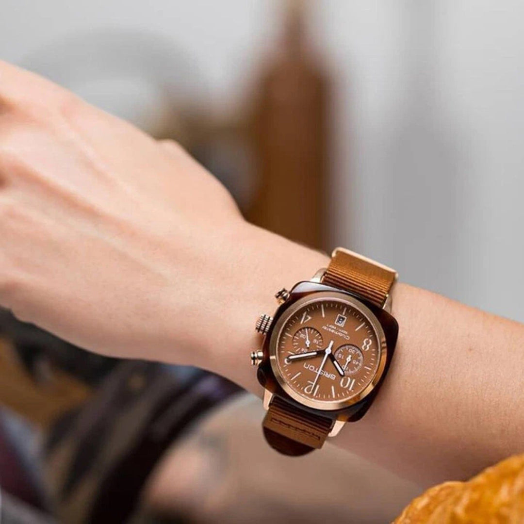 Briston Clubmaster 20140.SA.T.38.NTC Brown Dial Chronograph Unisex Watch