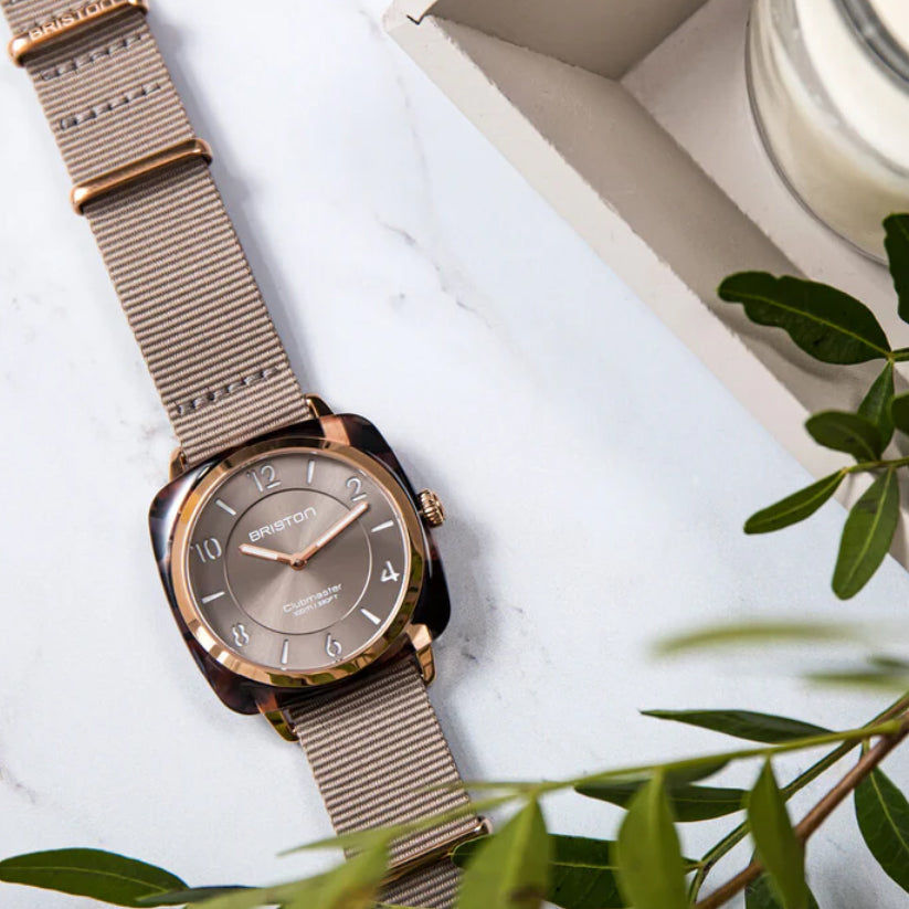 Briston Clubmaster Chic 21536.PRA.UBR.30.NT Grey Taupe Dial Women&