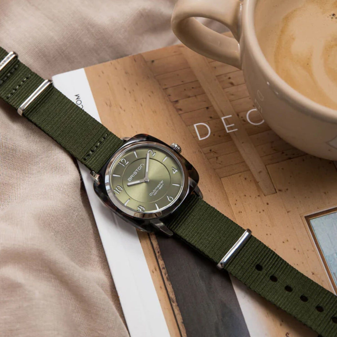Briston Clubmaster Chic 21536.PRA.UG.26.NOL Olive Green Dial Women&