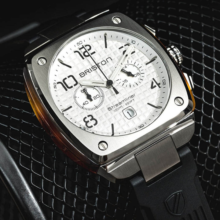 Briston Streamliner Urban Chronograph 22142.S.T.2.RB White Dial Men&