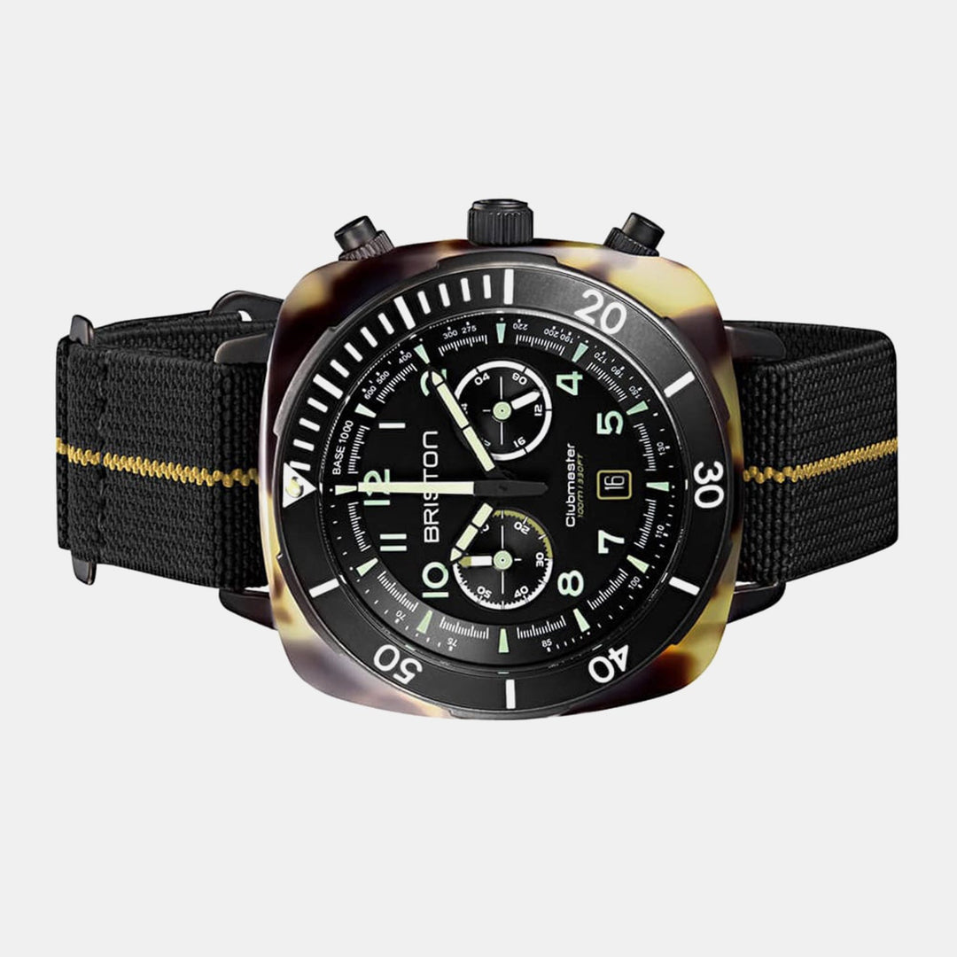 Briston Clubmaster 23144.PBAM.TS.5.EBK Black Dial Chronograph NATO Men&