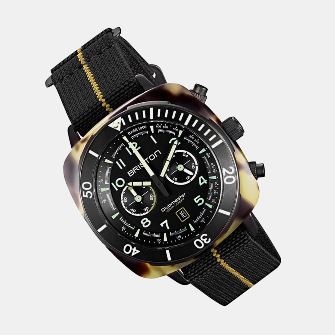 Briston Clubmaster 23144.PBAM.TS.5.EBK Black Dial Chronograph NATO Men&