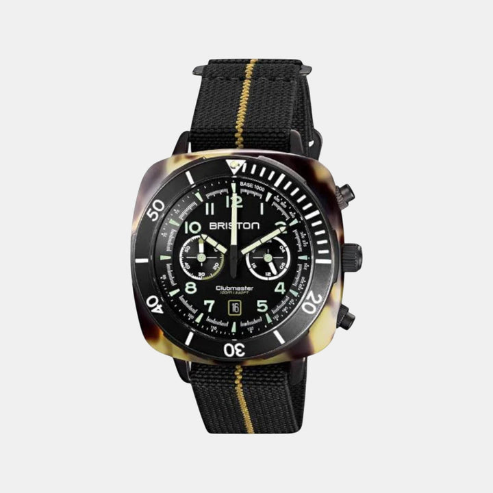 Briston Clubmaster 23144.PBAM.TS.5.EBK Black Dial Chronograph NATO Men&