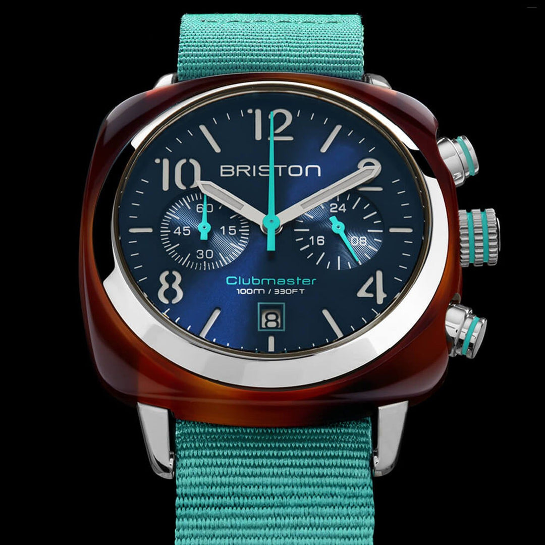Briston Clubmaster Chronograph 24140.SA.T.15.NBT Blue Dial Men&