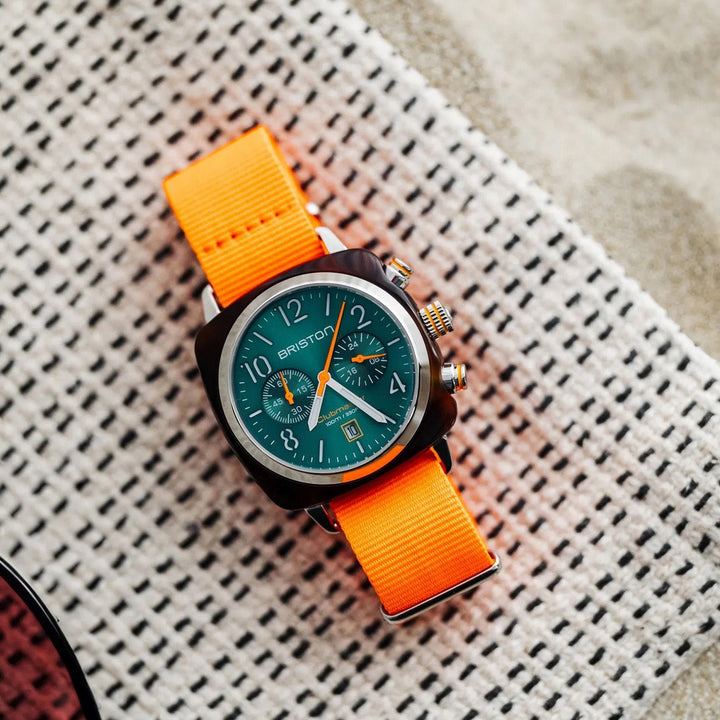 Briston Clubmaster Classic 24140.SA.T.27.NOG Green Dial Unisex Chronograph NATO Watch