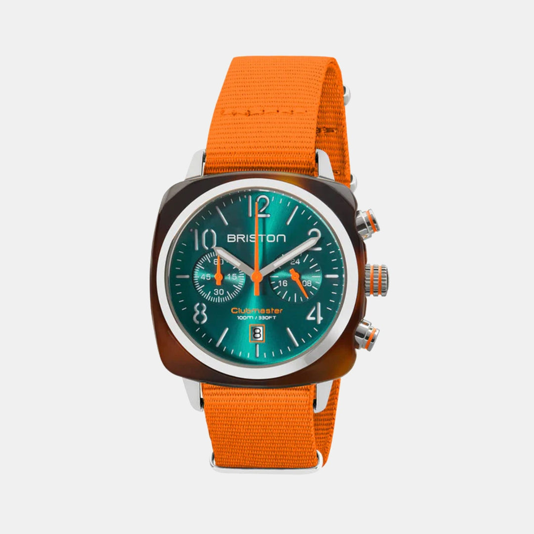 Briston Clubmaster Classic 24140.SA.T.27.NOG Green Dial Unisex Chronograph NATO Watch