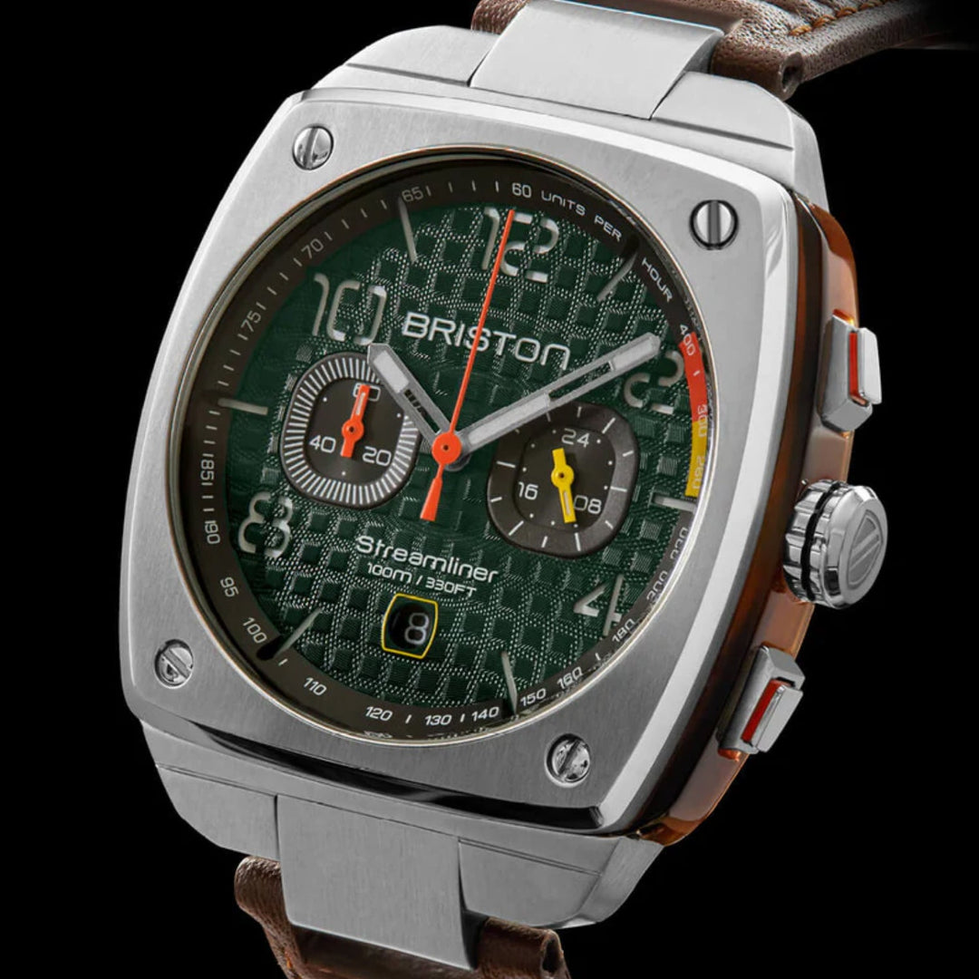 Briston Streamliner Urban 24142.S.T.16.LBR Green Dial Men&