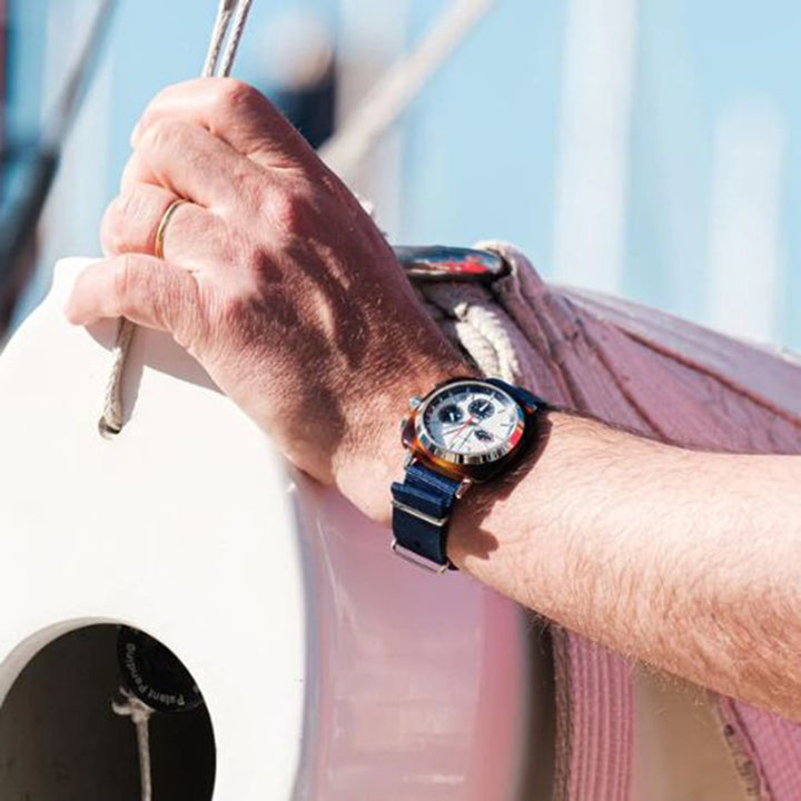 Briston Clubmaster Regatta 241542.SA.T.2.NNB White Dial Chrono Men&