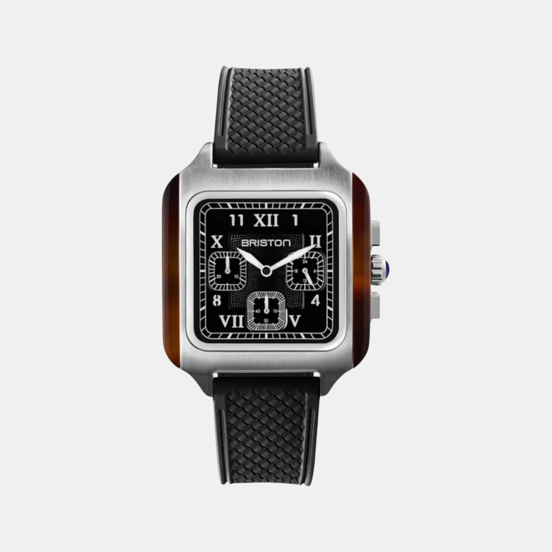 Briston Streamliner Kennedy Men Quartz Black Dial Chronograph Rubber Watch 251838.SA.T.1.FB