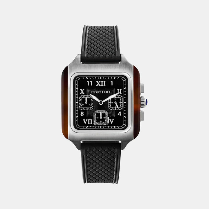 Briston Streamliner Kennedy Men Quartz Black Dial Chronograph Rubber Watch 251838.SA.T.1.FB