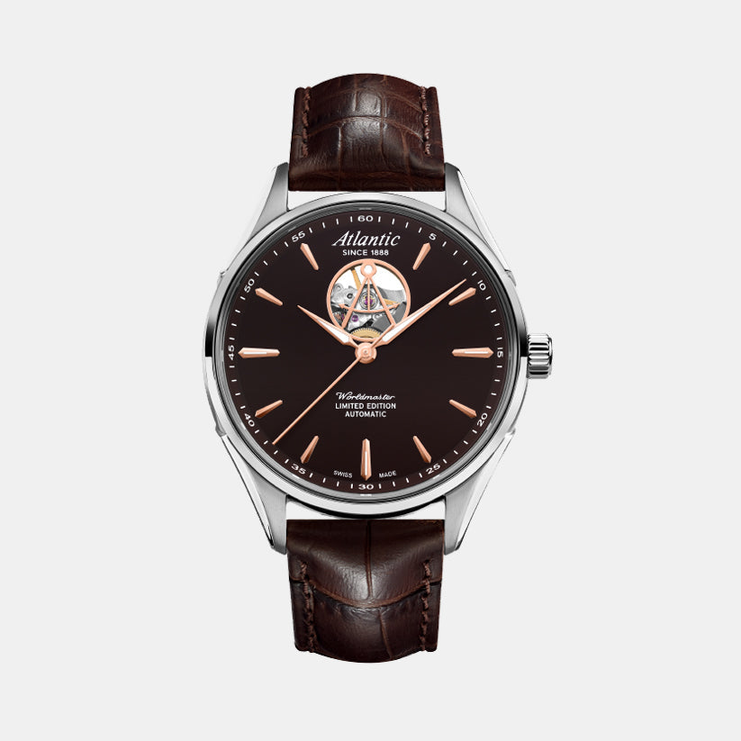 Atlantic 52780.41.81R Brown Dial Automatic Leather Men&