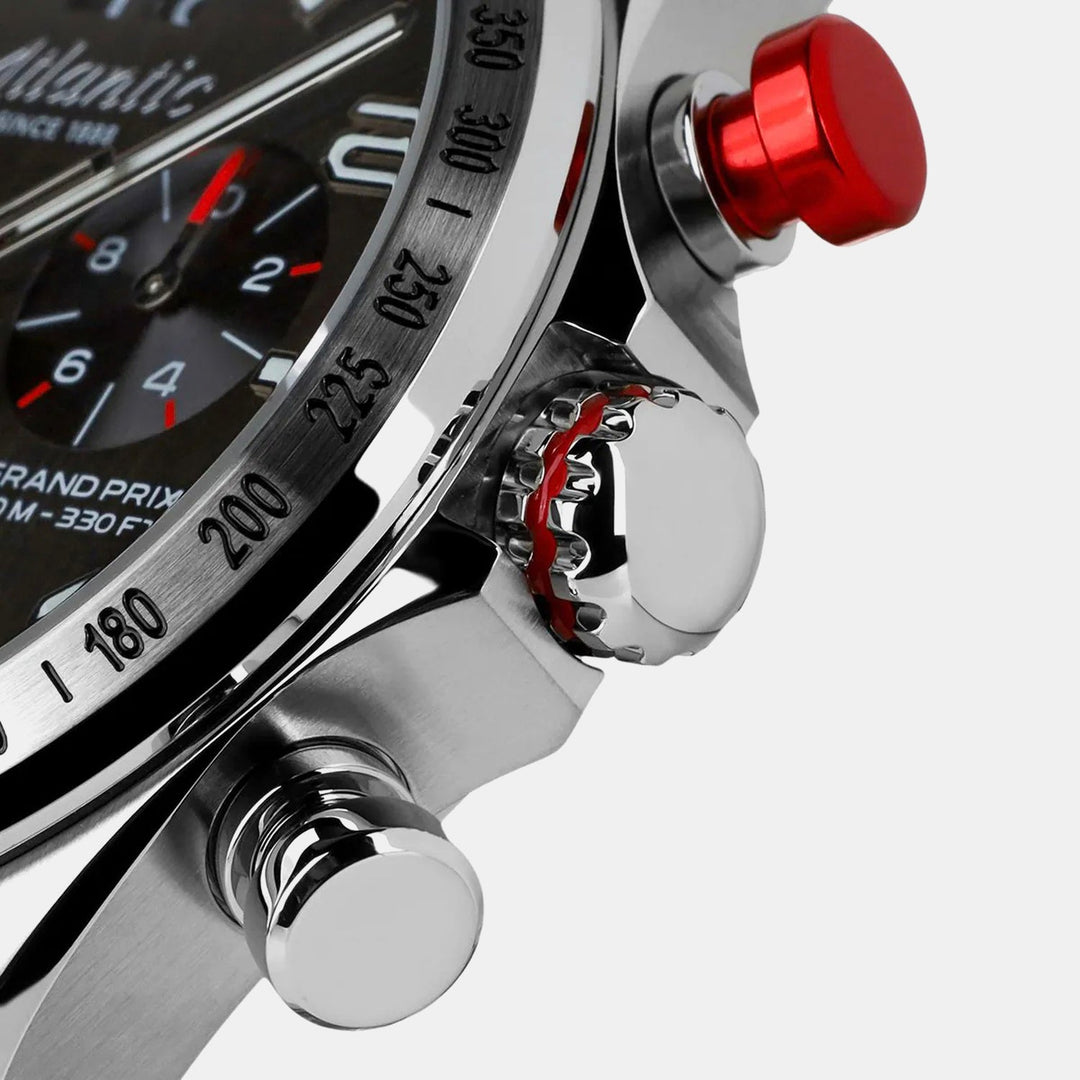 Atlantic Chronograph Brown Dial Stainless Steel Men&