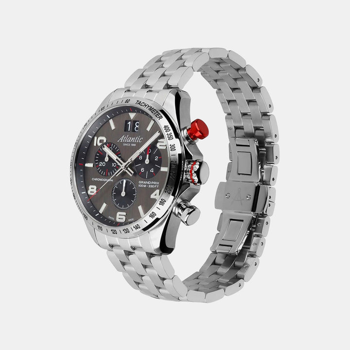 Atlantic Chronograph Brown Dial Stainless Steel Men&