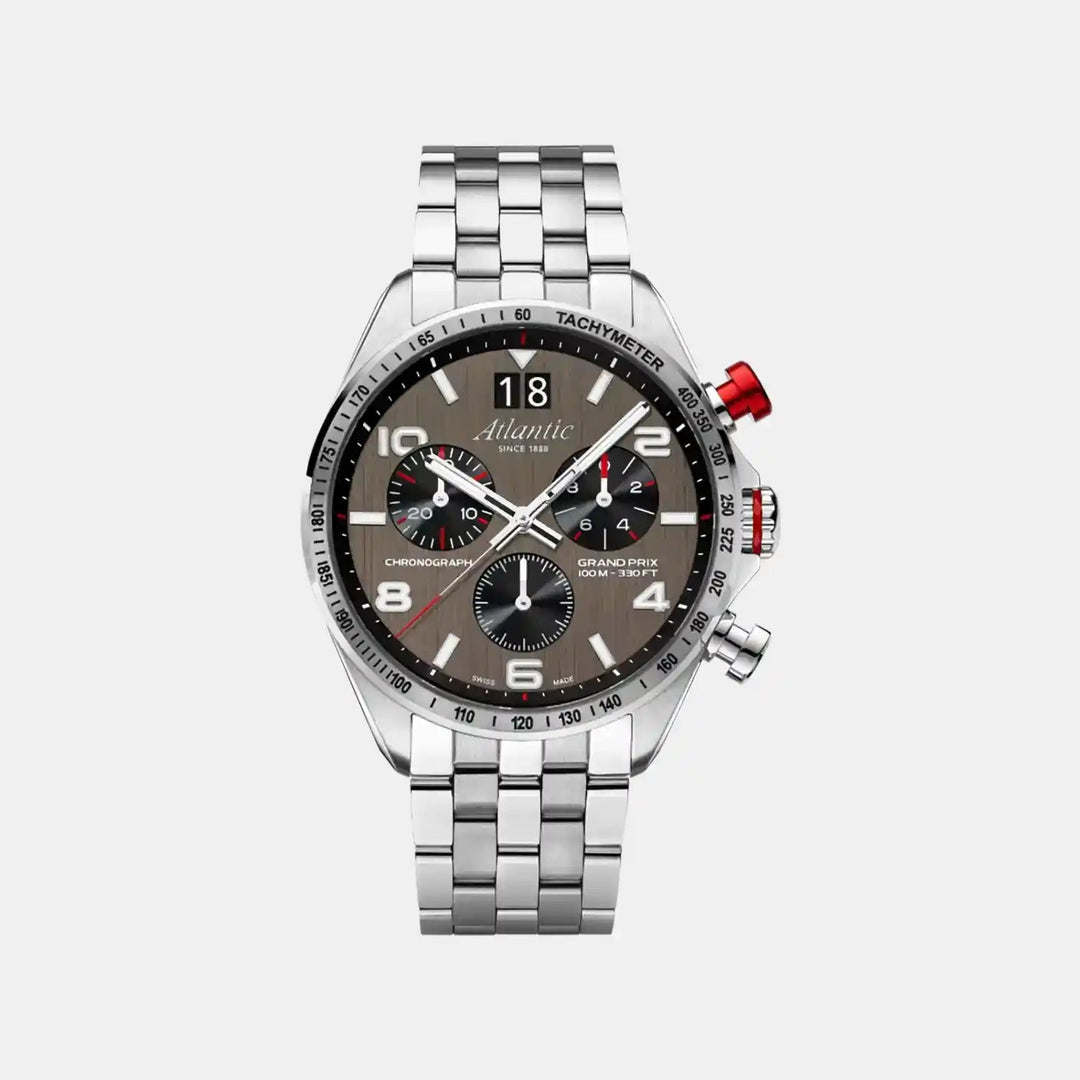 Atlantic Chronograph Brown Dial Stainless Steel Men&