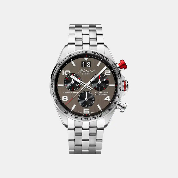 Atlantic Chronograph Brown Dial Stainless Steel Men&