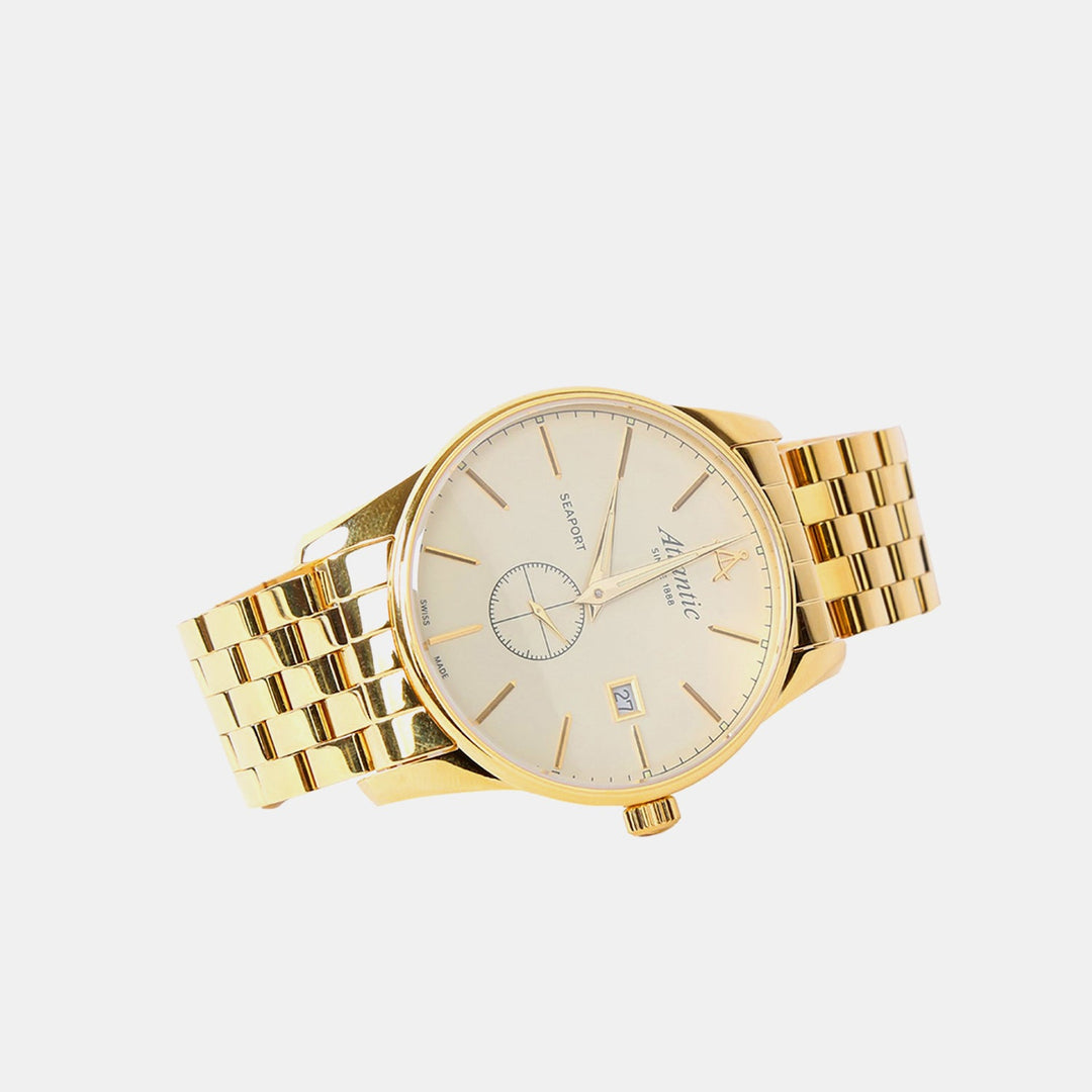 Atlantic Seaport Small Second Gold Dial Men&