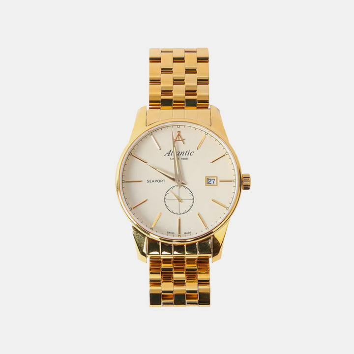 Atlantic Seaport Small Second Gold Dial Men&