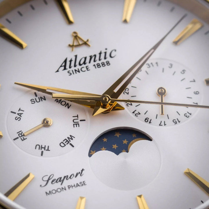 Atlantic Seaport Moonphase 56555.45.21 Silver Dial Men&