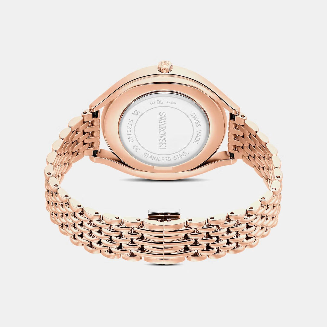 Swarovski Crystalline Aura Rose Gold-Tone Silver Dial Women&