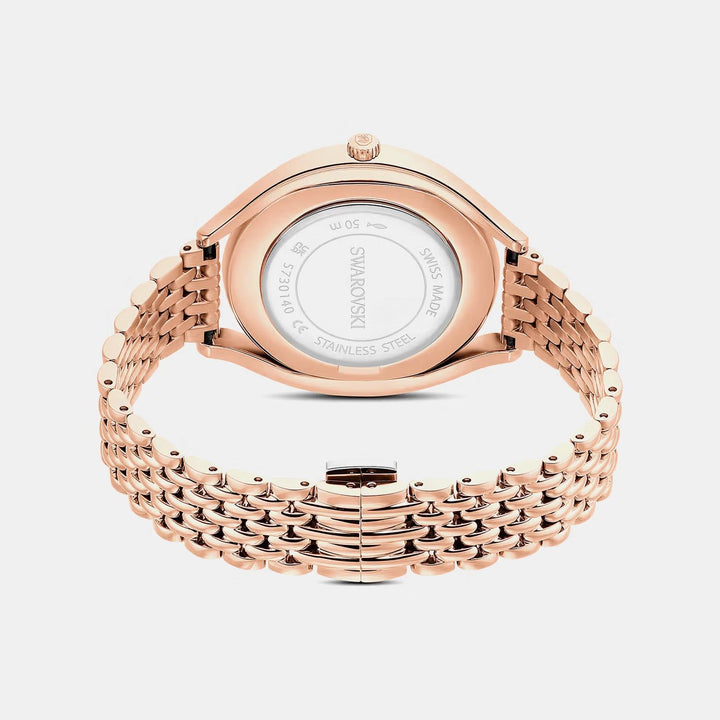 Swarovski Crystalline Aura Rose Gold-Tone Silver Dial Women&