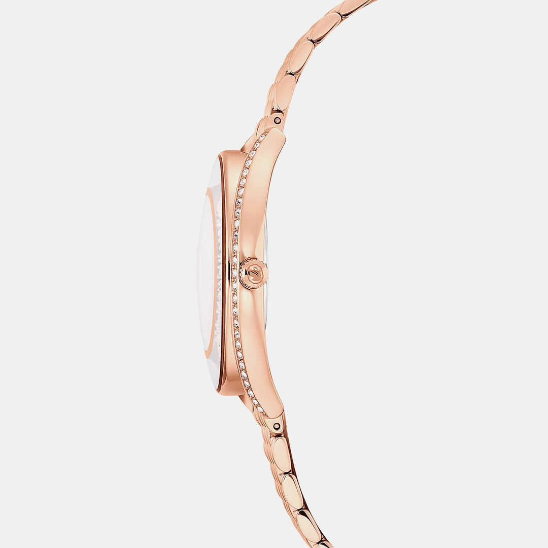 Swarovski Crystalline Aura Rose Gold-Tone Silver Dial Women&