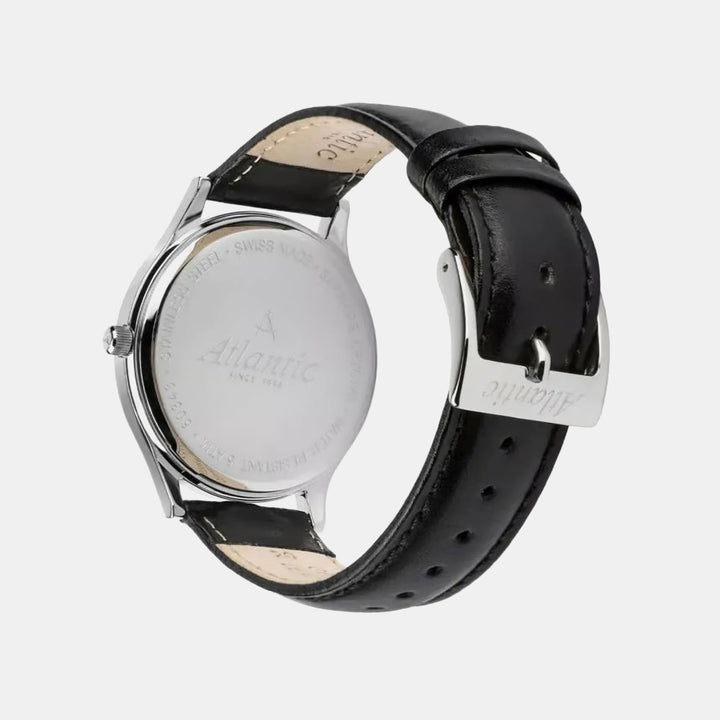 Atlantic Seabase Gents 60343.41.13 White Dial Leather Men&