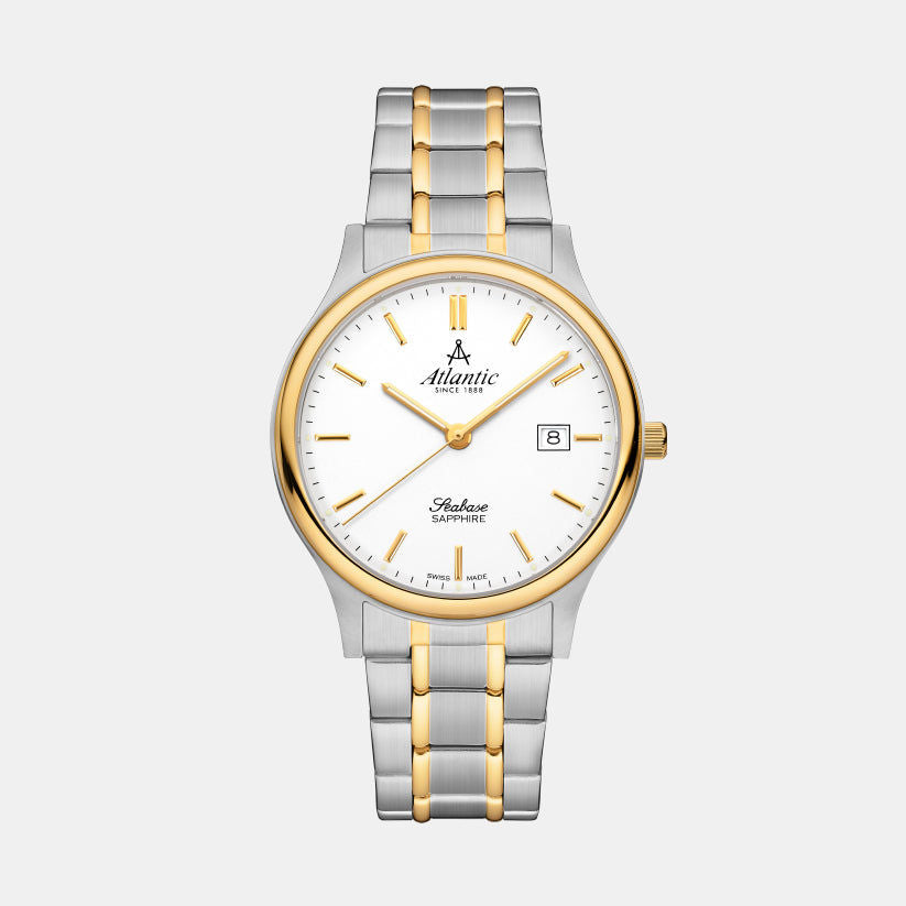Atlantic Seabase Quartz White Dial Stainless Steel Men&