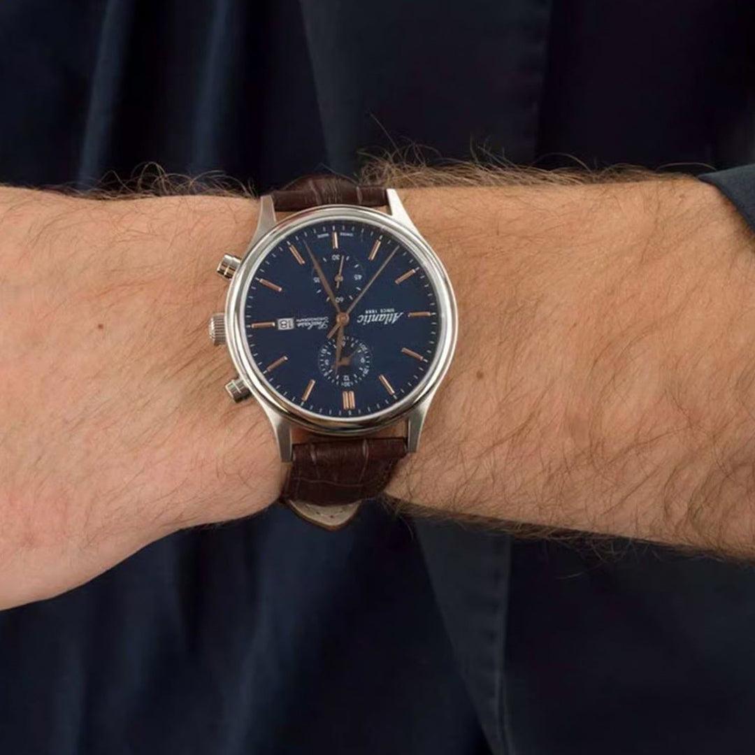 Atlantic Seabase Chronograph NM 64452.41.51R Blue Dial Men&