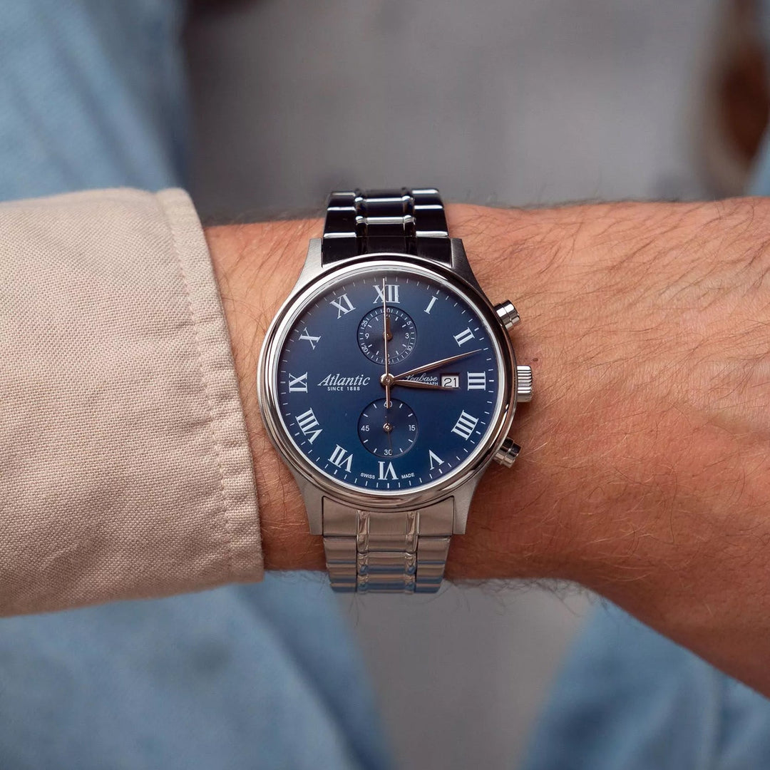 Atlantic Seabase Chronograph NM 64457.41.58 Blue Dial Men&
