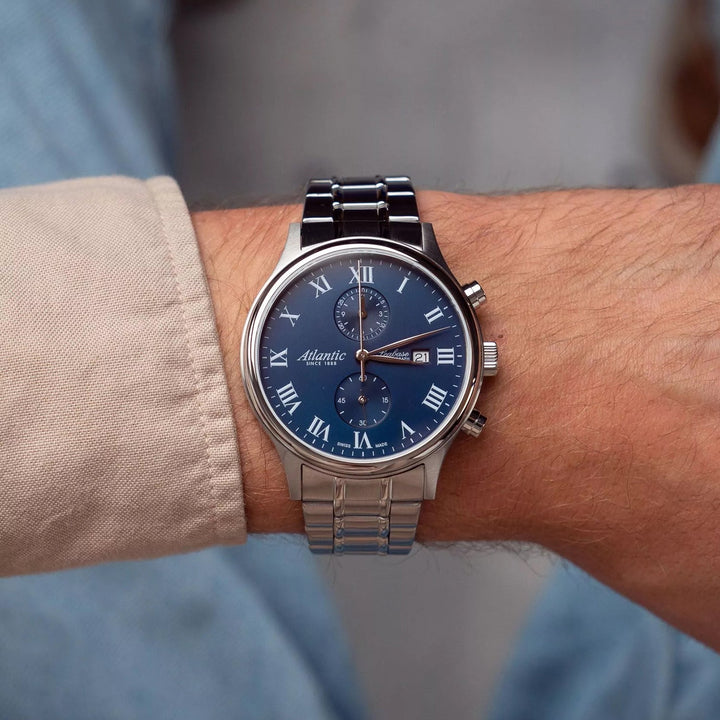 Atlantic Seabase Chronograph NM 64457.41.58 Blue Dial Men&