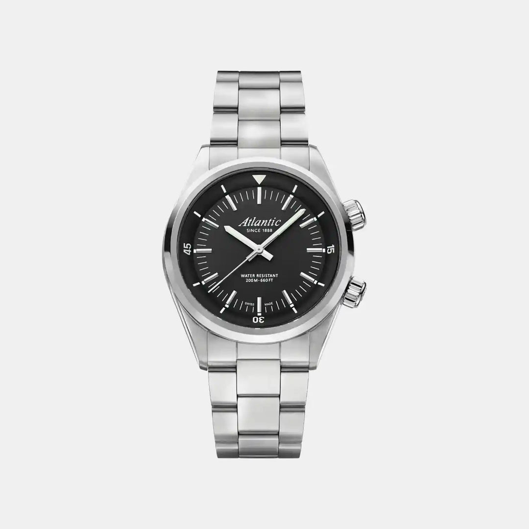 Atlantic Seacloud Diver 73375.41.61 Black Dial Quartz Men&