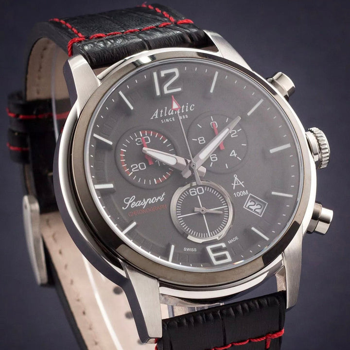 Atlantic Seasport Chronograph 87461.42.45 Black Dial Men&