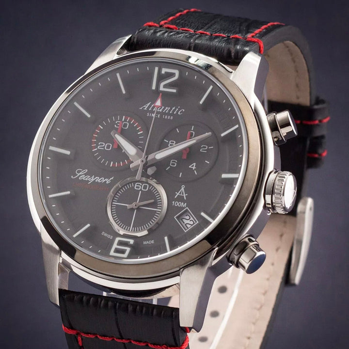 Atlantic Seasport Chronograph 87461.42.45 Black Dial Men&