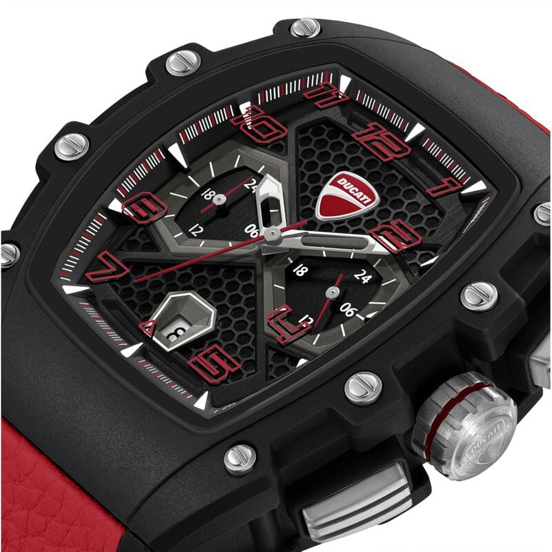 Ducati dtwgc0002804w Quartz Multifunction Black Dial Black Silicone Strap Men&