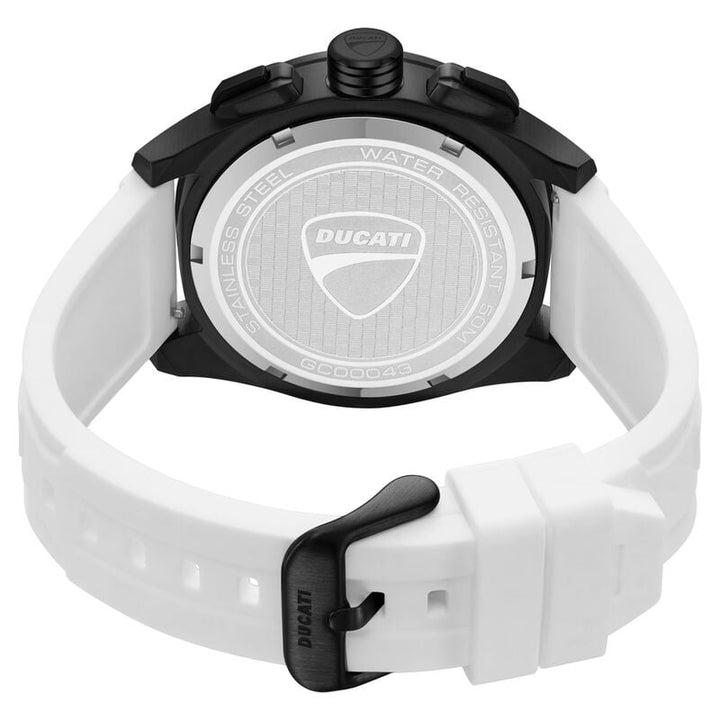 Ducati Quartz Chronograph dtwgc0004304w White Dial White Silicone Strap Men&