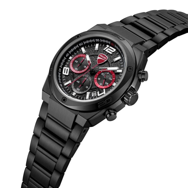 Ducati Quartz Chronograph Black Dial Black Stainless Steel Strap Men&