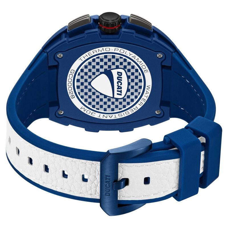 Ducati Quartz Multifunction Black Dial Blue Silicone Strap Watch For Men - dtwgc0002805w