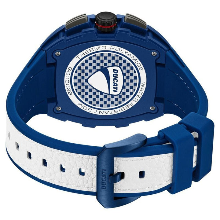 Ducati Quartz Multifunction Black Dial Blue Silicone Strap Watch For Men - dtwgc0002805w